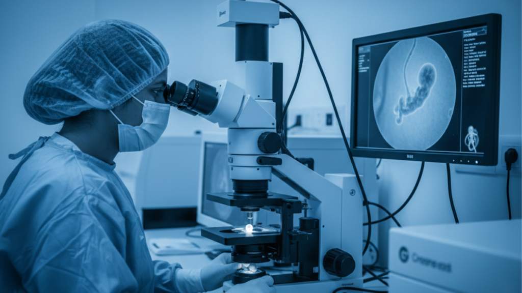 Dr. Shabnam Rahman explaining Infertility Myths vs. Facts through clinical diagnostic diagrams.