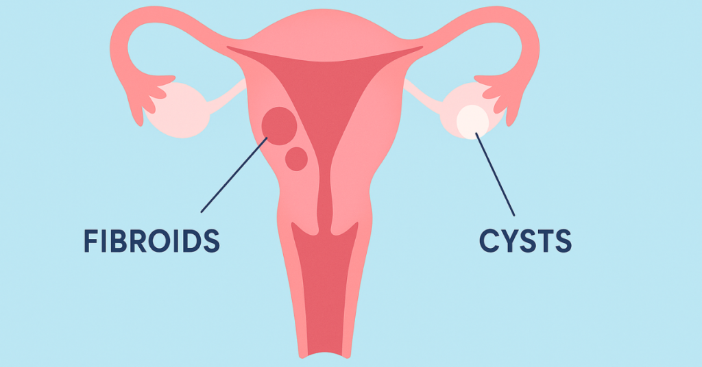 Illustration of Fibroids and Cysts for Gynaecological Surgery roadmap